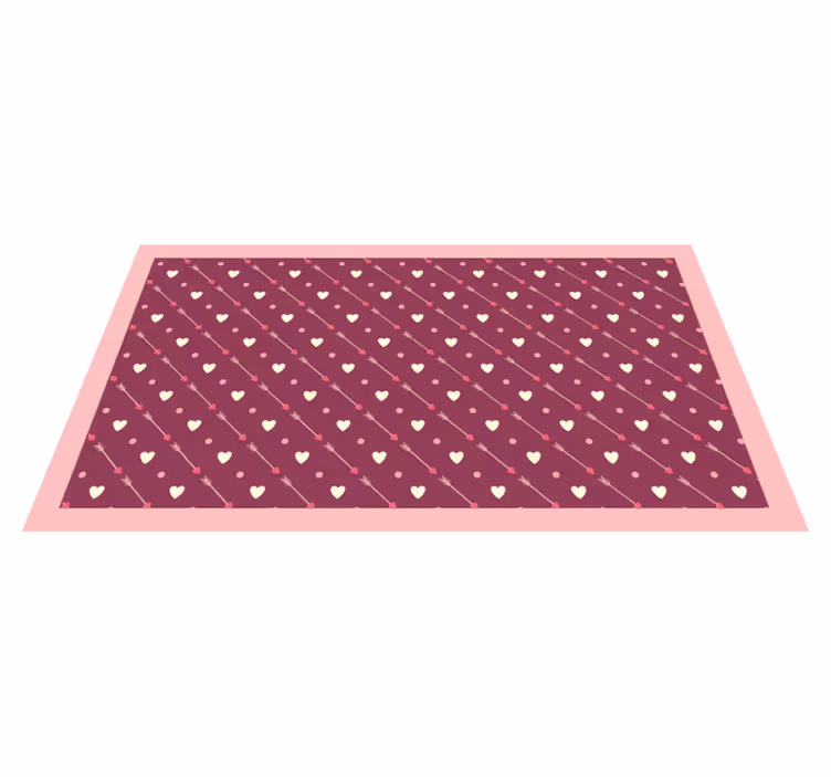 Alfombra vinílica infantil patrón de corazón diagonal - TenVinilo