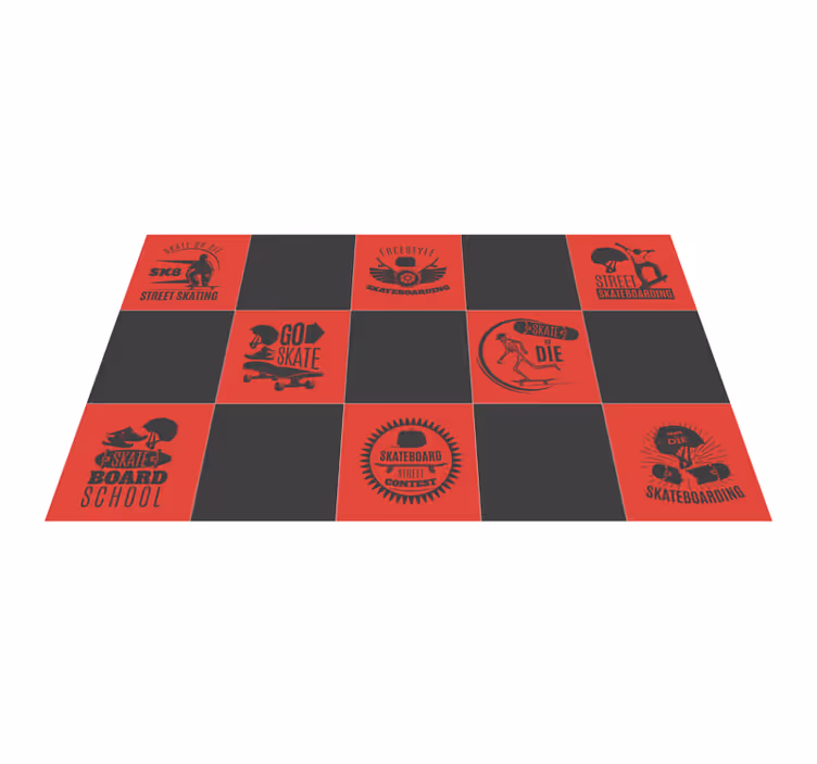 Alfombra vinílica juegos temática de skate - TenVinilo