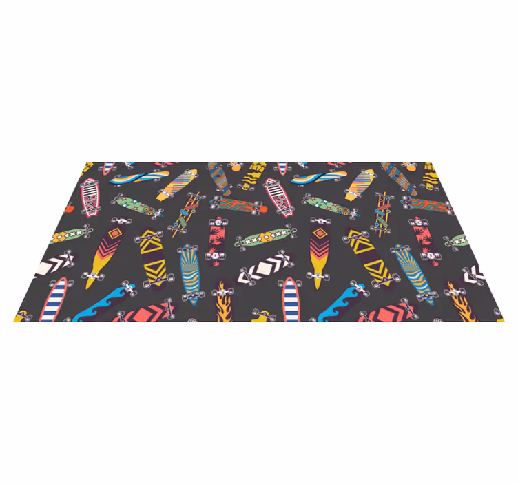 Alfombra vinílica juegos patrones de patineta - TenVinilo