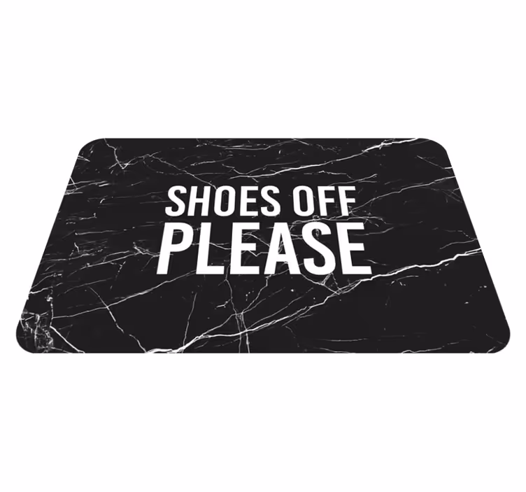 Alfombra vinílica frase Zapatos patrón mármol - TenVinilo