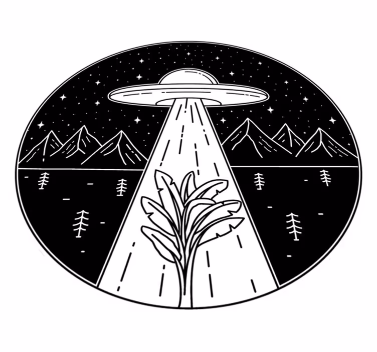 Alfombra vinílica juegos escena de abducción extraterrestre - TenVinilo
