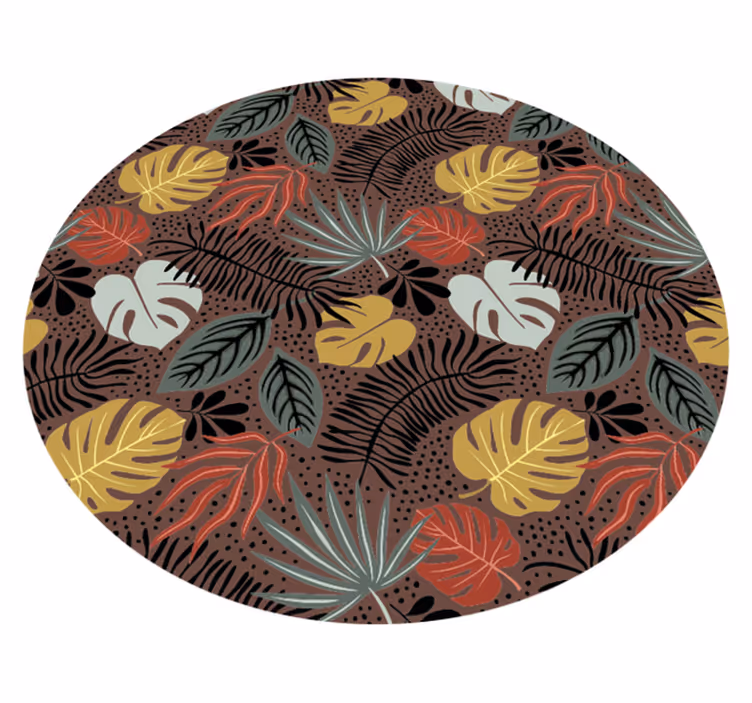 Alfombra vinílica naturaleza ilustración de hoja tropical - TenVinilo