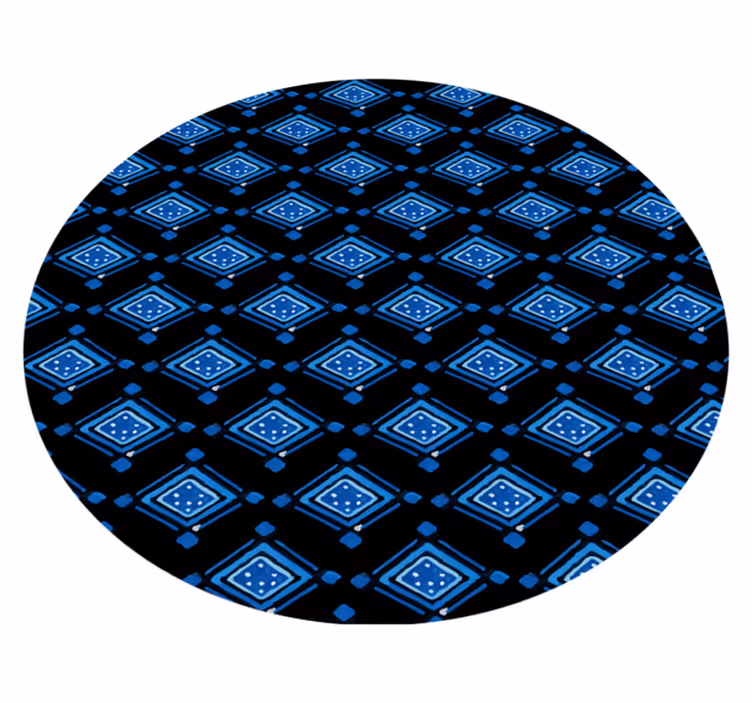 Alfombra vinílica geométrica patrón de diamante azul - TenVinilo