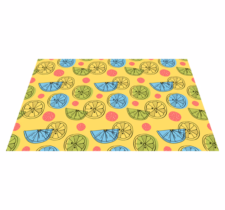 Alfombra vinílica cocina patrones de rodajas de fruta - TenVinilo
