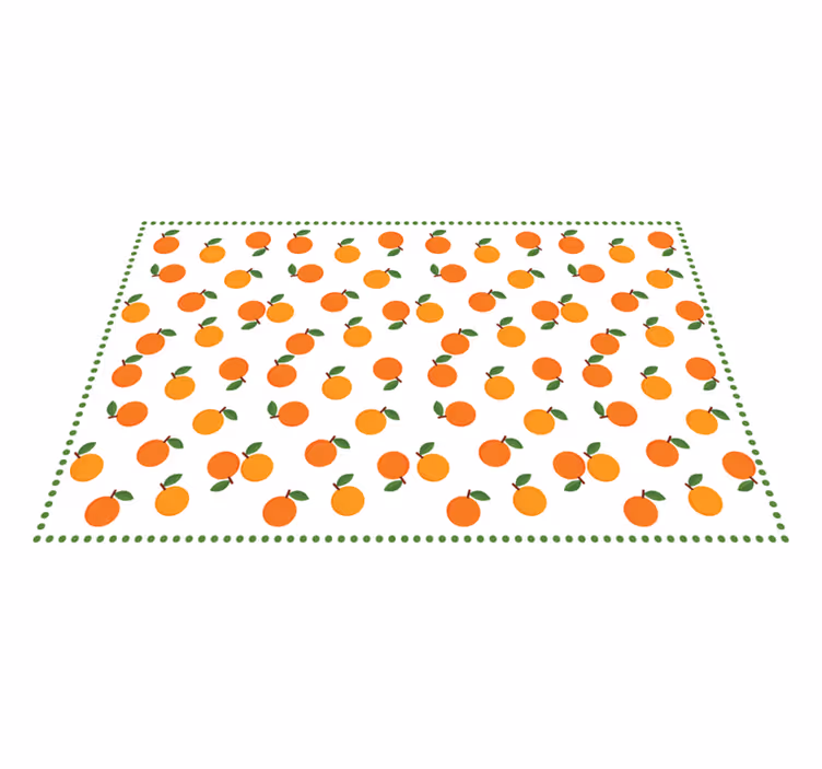 Alfombra vinílica cocina patrón naranjas - TenVinilo