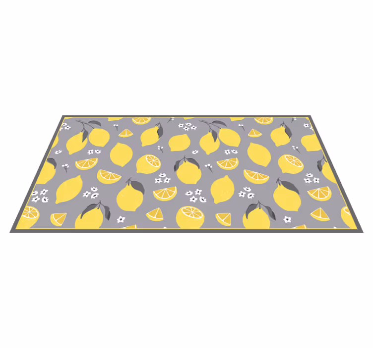 Alfombra vinílica cocina concepto de rodaja de limón - TenVinilo