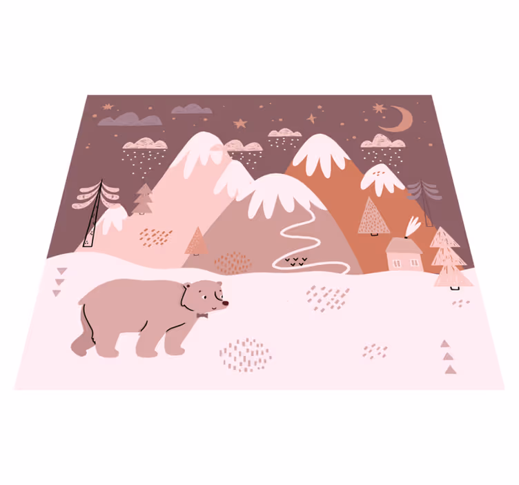 Alfombra vinílica nórdica Animales de estilo para niños - TenVinilo