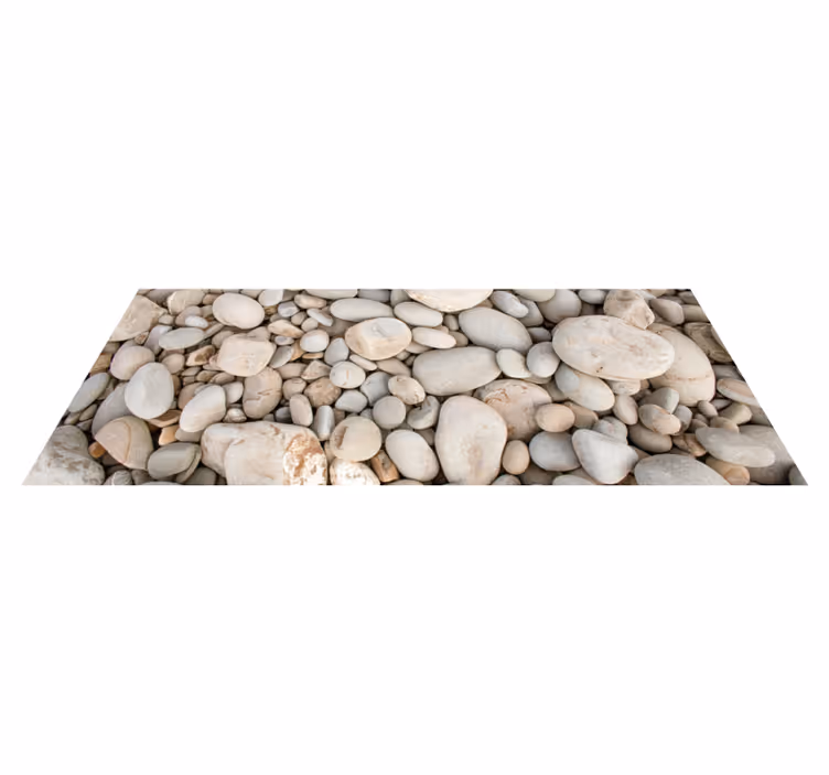 Alfombra vinilo cocina piedras pequeñas claras - TenVinilo