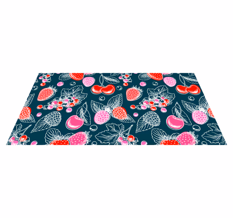 Alfombra vinílica cocina ilustración de una matriz de frutas - TenVinilo