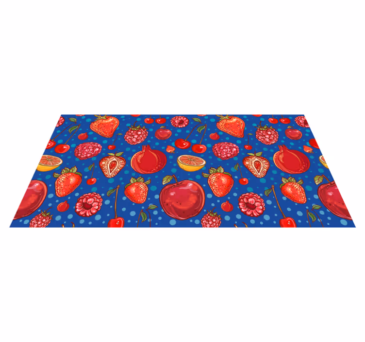 Alfombra vinílica cocina diseño de bayas coloridas - TenVinilo