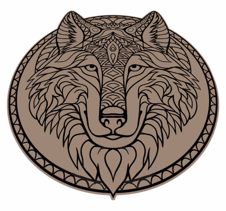 Aflombra vinílica animales Cabeza de lobo tribal - TenVinilo