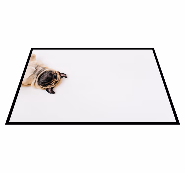 Alfombra vinílica animales diseño de retrato de pug - TenVinilo