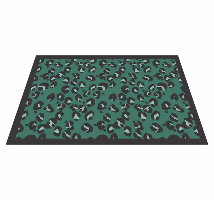 Alfombra vinílica animal print Estampado de leopardo verde salvia - TenVinilo