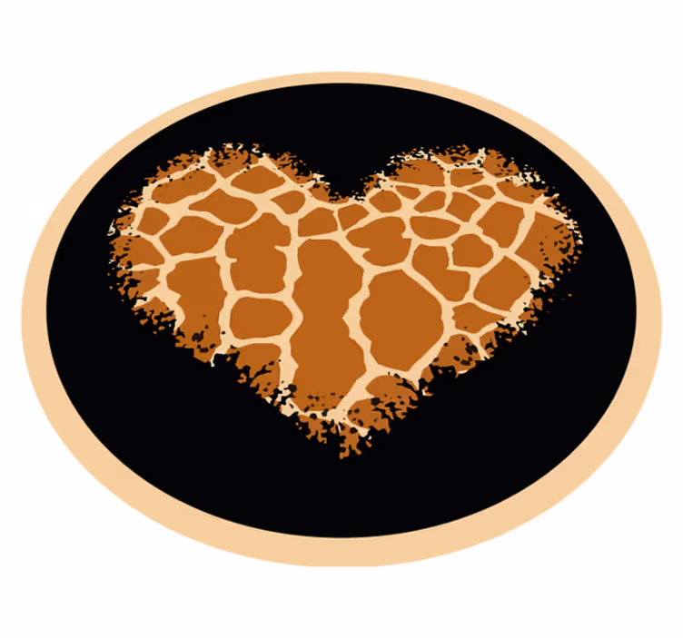 Alfombra vinílica animal print Corazón estampado jirafa - TenVinilo