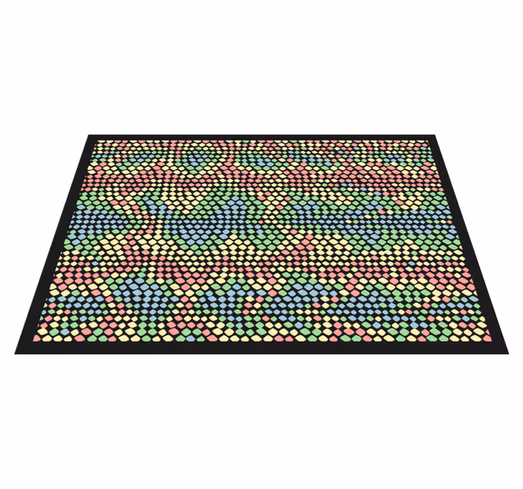 Alfombra vinílica textura patrón de círculos coloridos - TenVinilo
