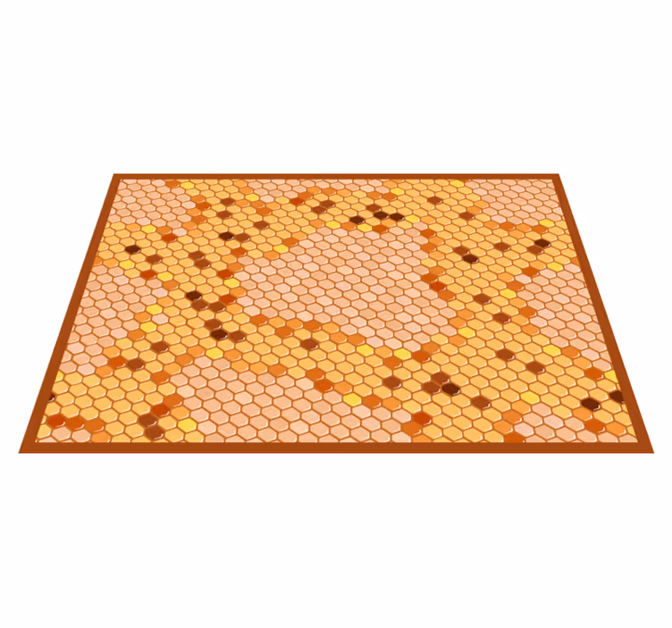 Alfombra vinílica cocina diseño hexagonal de panal - TenVinilo
