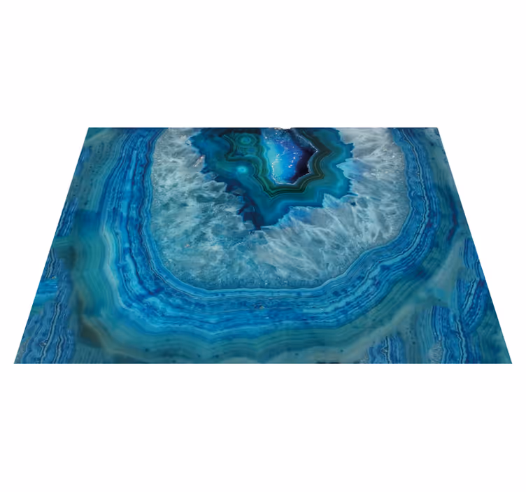 Alfombra vinílica textura piedra Venas de ágata azul - TenVinilo