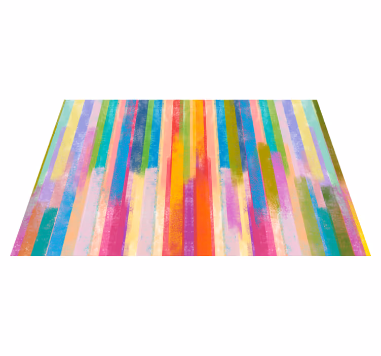 Alfombra vinílica imitación madera motivos a rayas vibrantes - TenVinilo