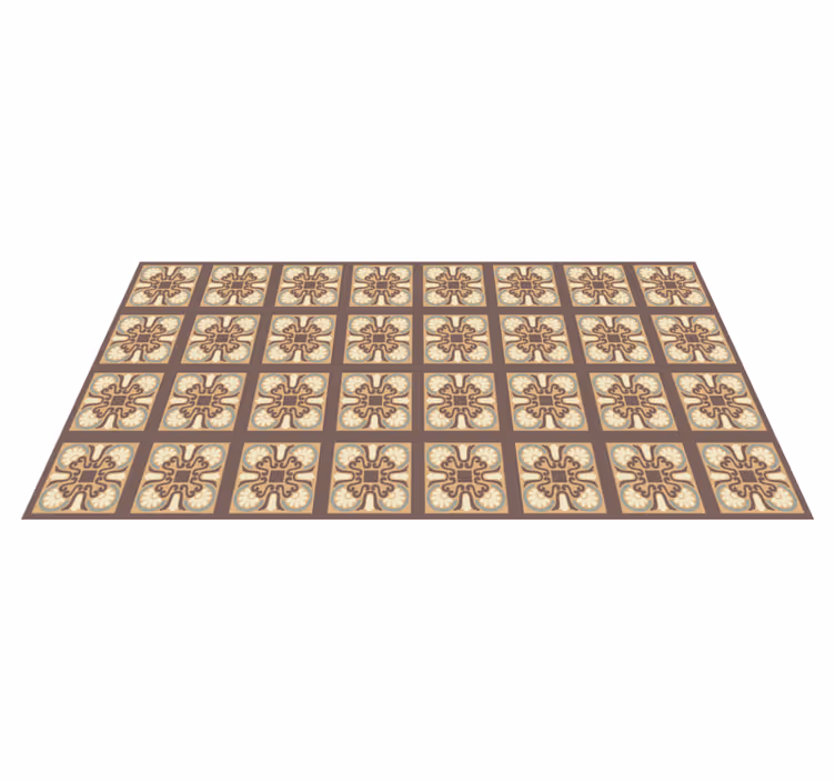 Alfombra vinílica cocina patrón de baldosas de cerámica - TenVinilo