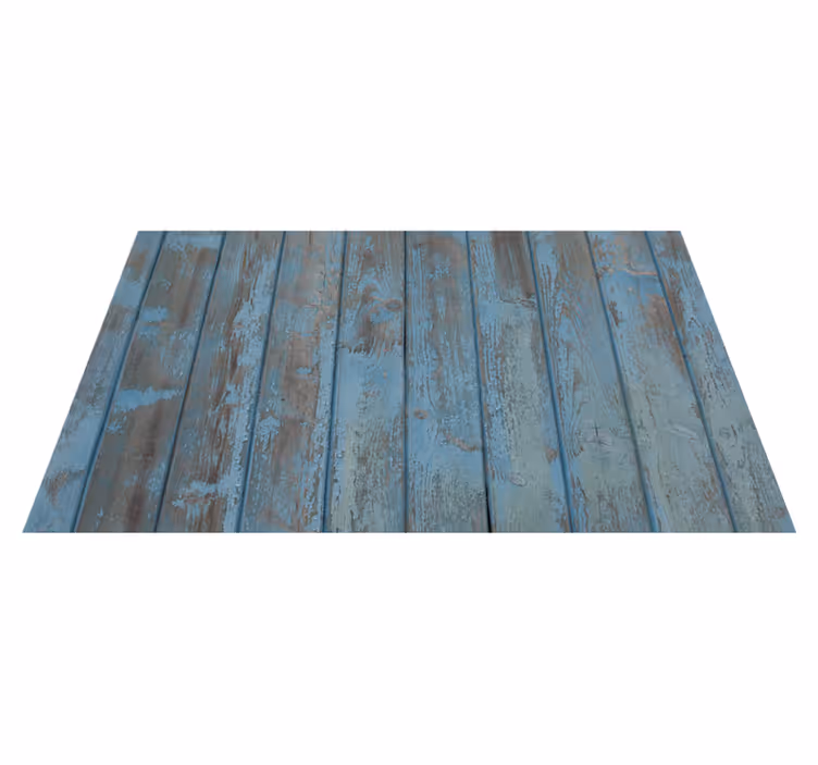 Alfombra vinílica imitación madera tablones viejos azules - TenVinilo