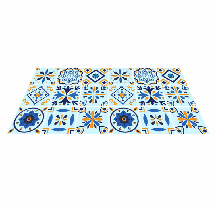 Alfombra vinílica hidráulica mosaico azulejos - TenVinilo