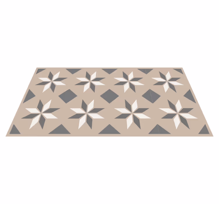 Alfombra vinílica beige patrones de estrellas - TenVinilo