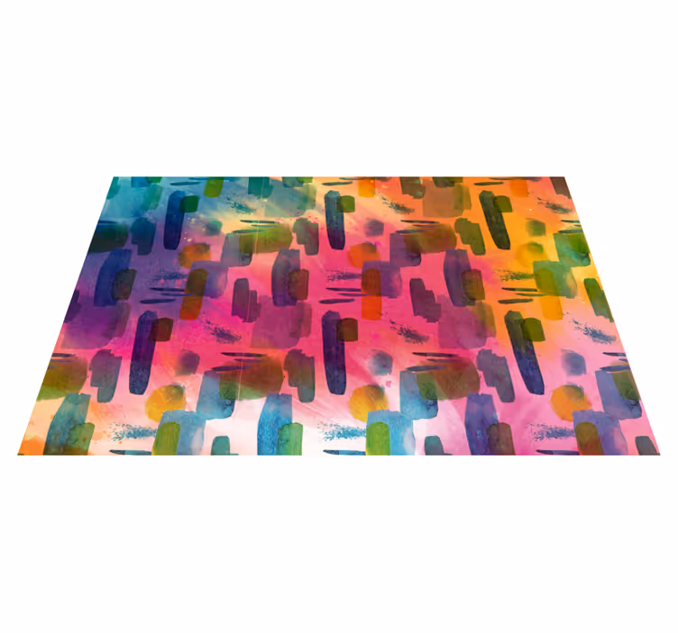 Alfombra vinílica salón segmentos de color artísticos - TenVinilo