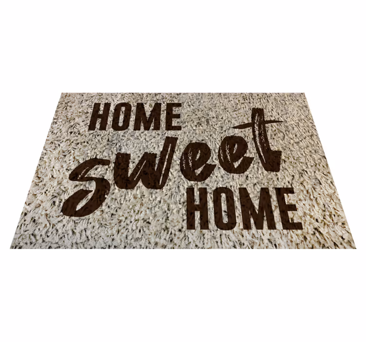 Alfombra vinílica frase hogar dulce hogar esponjoso - TenVinilo