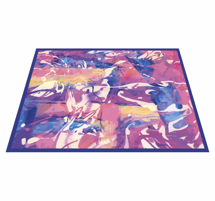 Alfombra vinílica imitación remolino abstracto colorido - TenVinilo