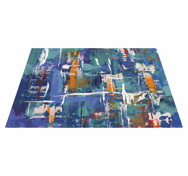 Alfombra vinílica imitación salpicadura abstracta colorida - TenVinilo