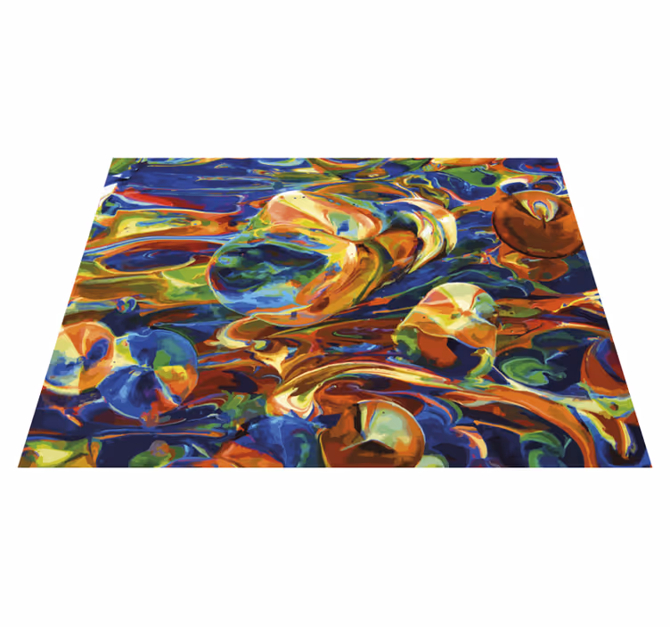 Alfombra vinílica imitación efectos de remolino coloridos - TenVinilo