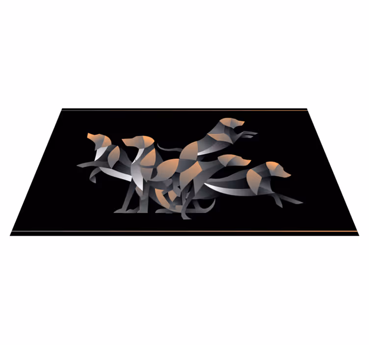 Alfombra vinílica animales figuras de perros estilizadas - TenVinilo