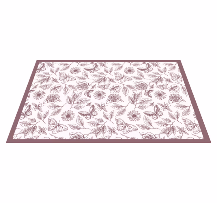 Alfombra vinílica flores arreglo floral sutil - TenVinilo