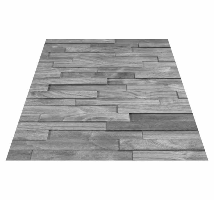 Alfombra vinílica imitación madera paneles grises - TenVinilo