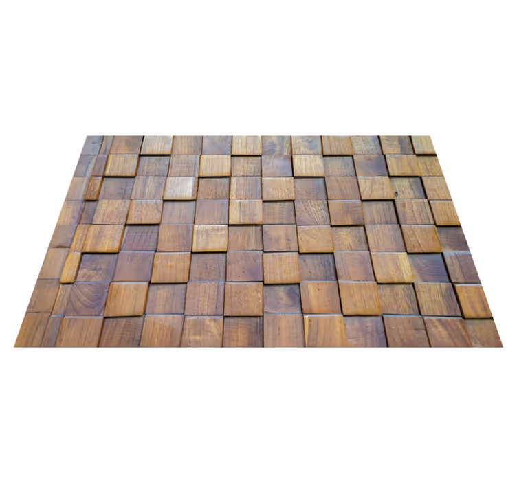 Alfombra vinílica imitación madera patrón cuadrado - TenVinilo