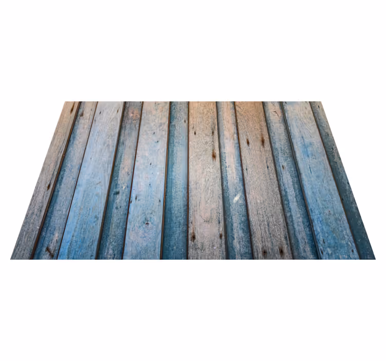 Alfombra vinílica madera tablones azulados - TenVinilo