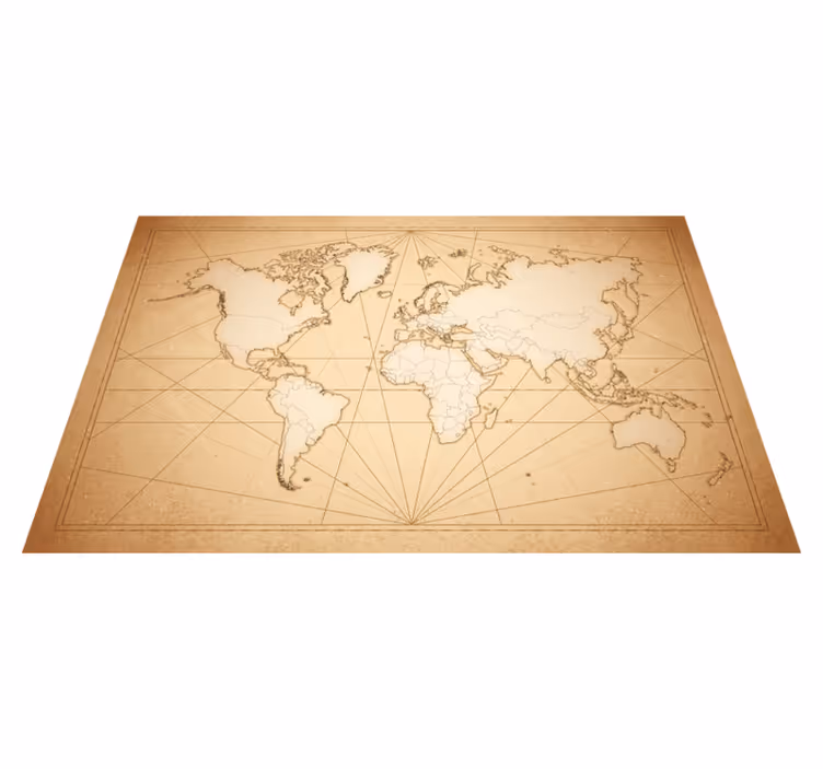 Alfombra de vinilo mapamundi Mapa del mundo del siglo xix - TenVinilo