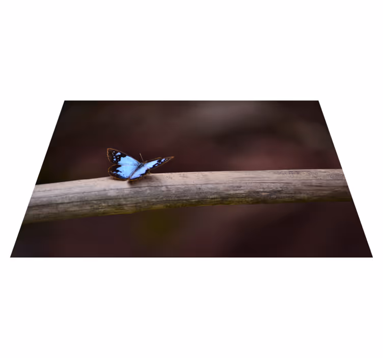 Alfombra vinílica naturaleza mariposa en la rama - TenVinilo