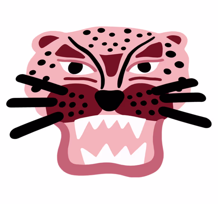 Alfombra vinílica infantil cabeza de leopardo feroz - TenVinilo