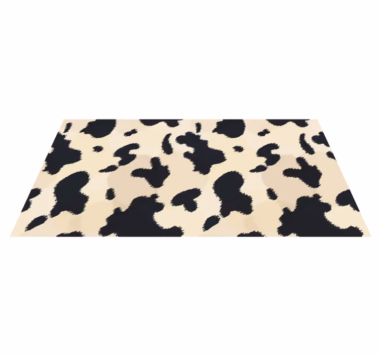 Alfombra vinílica animal print redonda de vaca - TenVinilo