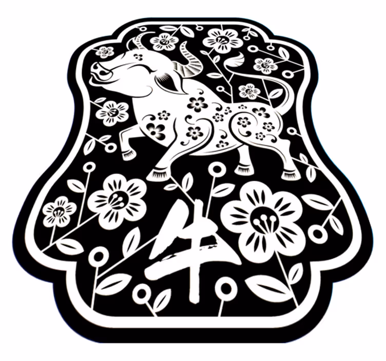 Alfombra vinílica animales vacas y flores - TenVinilo