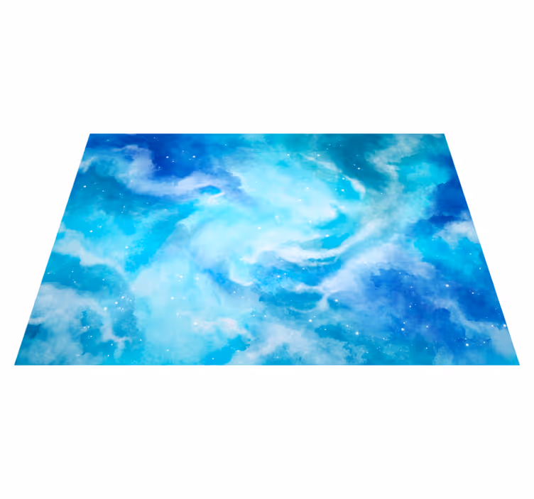 Alfombra vinílica imitación acuarela celestial - TenVinilo