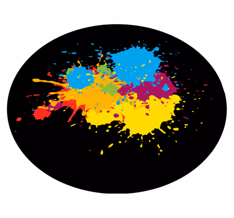 Alfombra vinílica baño explosión colores artística - TenVinilo