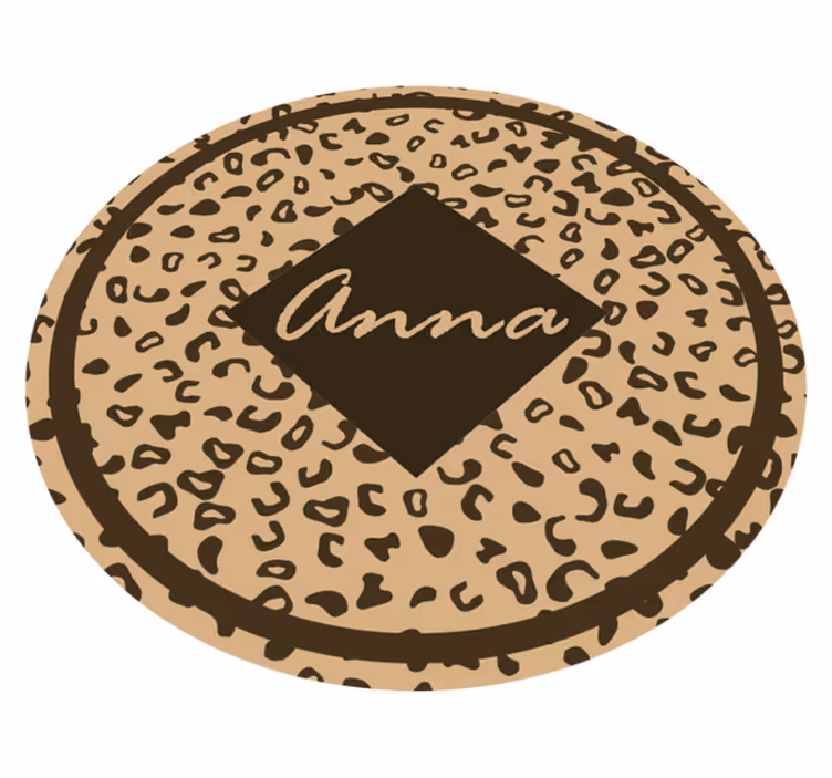 Alfombra vinílica animal leopardo con nombre - TenVinilo
