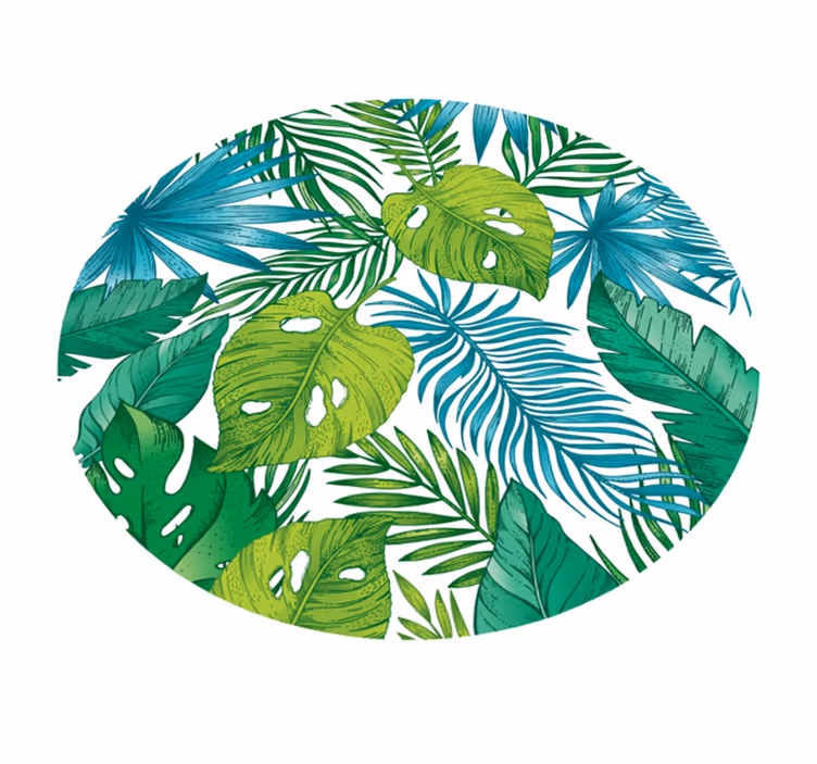 Alfombra vinílica naturaleza hojas tropicales  - TenVinilo