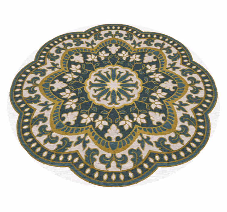 Alfombra vinílica mandala étnico floral - TenVinilo