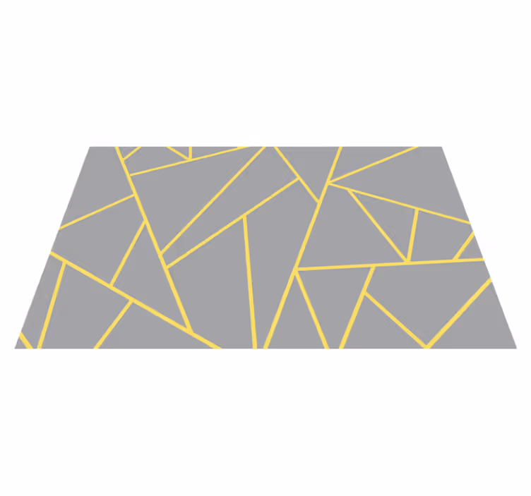 Alfombra vinílica geométrica amarillo y gris modernos - TenVinilo