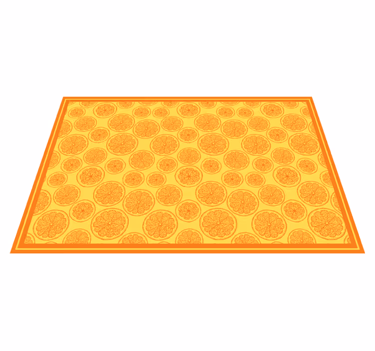 Alfombra vinílica cocina de patrón de naranjas - TenVinilo