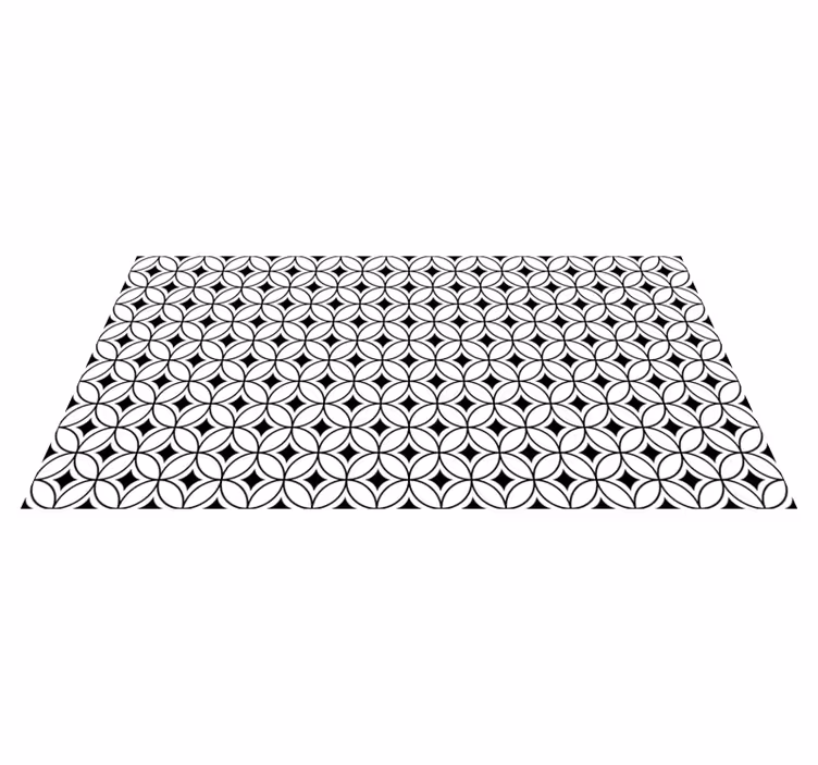 Alfombras vinílica azulejos geométricos negros - TenVinilo