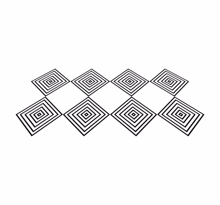 Alfombra vinílica geométrica cuadrados concéntricos - TenVinilo